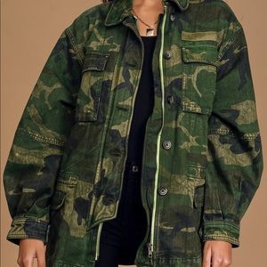 Free People Seize The Day Camo Jacket - S NWT
